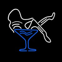 Martini Glass Girl Neon Skilt