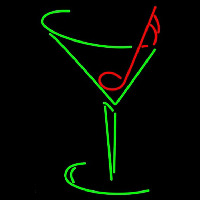 Martini Glass Musical Note Neon Skilt
