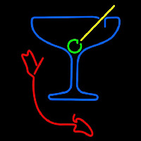 Martini Glass with Arrow Neon Skilt