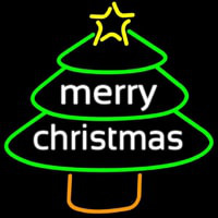 Merry Christmas Tree Neon Skilt