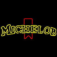 Michelob Double Stroke Name Red Ribbon Beer Sign Neon Skilt