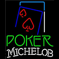 Michelob Green Poker Red Heart Beer Sign Neon Skilt