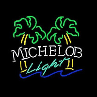 Michelob Light Dual Palm Trees Neon Skilt