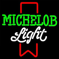 Michelob Light Red Ribbon Neon Skilt