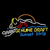 Miller Beach Girl Sunset Strip Beer Sign Neon Skilt