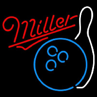 Miller Bowling Blue White Beer Sign Neon Skilt