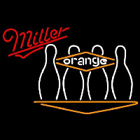 Miller Bowling Orange Beer Sign Neon Skilt