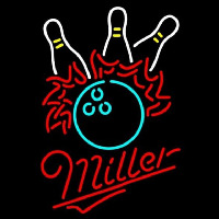 Miller Bowling Pool Beer Sign Neon Skilt