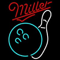 Miller Bowling White Beer Sign Neon Skilt