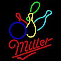 Miller Colored BowlingS Beer Sign Neon Skilt