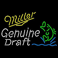 Miller Genuine Draft Blinking Fish Beer Sign Neon Skilt