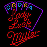 Miller Lady Luck Series Beer Sign Neon Skilt