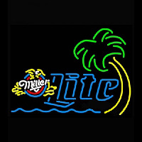 Miller Lite Eagle Palm Tree With Wave Neon Skilt