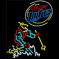 Miller Lite Logo Skier Neon Skilt