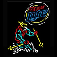 Miller Lite Logo Skier Neon Skilt