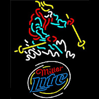Miller Lite Skier Logo Neon Skilt