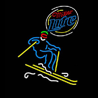 Miller Lite Skier Neon Skilt