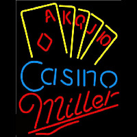 Miller Poker Casino Ace Series Beer Sign Neon Skilt