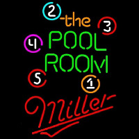 Miller Pool Room Billiards Beer Sign Neon Skilt