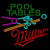 Miller Pool Tables Billiards Beer Sign Neon Skilt