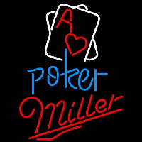 Miller Rectangular Black Hear Ace Beer Sign Neon Skilt