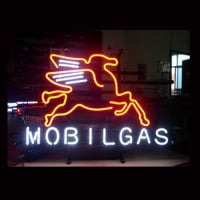 Mobilgas Oil Butik Åben Neon Skilt