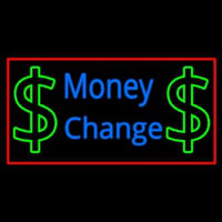 Money Change With Dollar Logo Neon Skilt