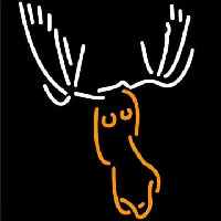 Moose Head with Logo Neon Skilt