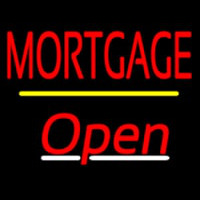 Mortgage Open Yellow Line Neon Skilt