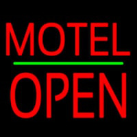 Motel Block Open Green Line Neon Skilt