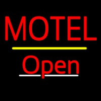 Motel Open Yellow Line Neon Skilt