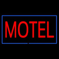 Motel With Blue Border Neon Skilt