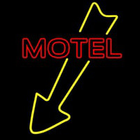 Motel With Down Arrow Neon Skilt