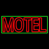 Motel With Green Border Neon Skilt