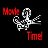 Movie Time With Logo Neon Skilt