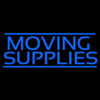 Moving Supplies Blue Double Lines Neon Skilt