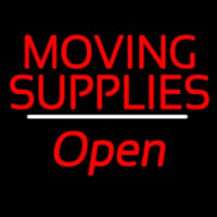 Moving Supplies Open White Line Neon Skilt