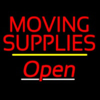 Moving Supplies Open Yellow Line Neon Skilt