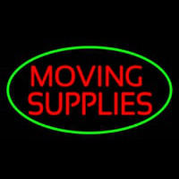 Moving Supplies Oval Green Neon Skilt