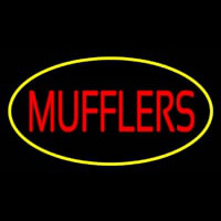 Mufflers Yellow Oval Neon Skilt