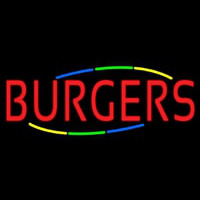 Multi Colored Burgers Neon Skilt