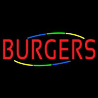 Multi Colored Burgers Neon Skilt