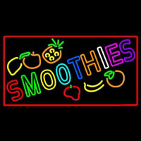 Multi Colored Double Stroke Smoothies Neon Skilt