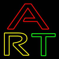 Multicolored Double Stroke Art 2 Neon Skilt