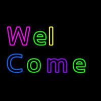 Multicolored Welcome Neon Skilt