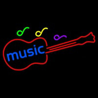 Music Guitar Neon Skilt