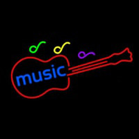 Music Guitar Neon Skilt