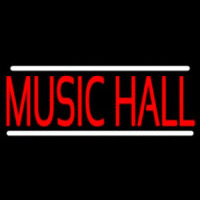 Music Hall White 1 Neon Skilt
