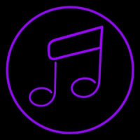 Music Note Purple Neon Skilt