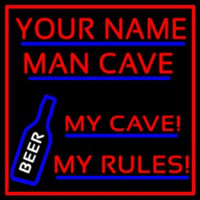 My Cave My Rules Man Cave Neon Skilt